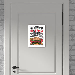Fast Food - FAT FOOD Metallschild in 15x20 cm für Burger Fans