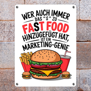 Fast Food - FAT FOOD Metallschild in 15x20 cm für Burger Fans