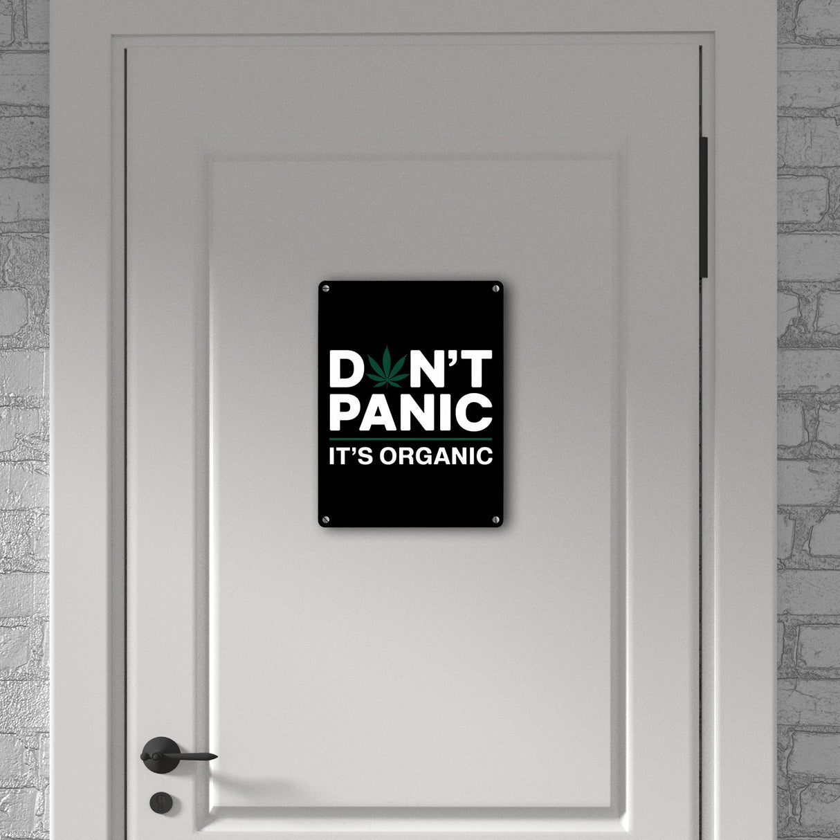 Cannabis Meme Spruch Metallschild in 15x20 cm DON'T PANIC