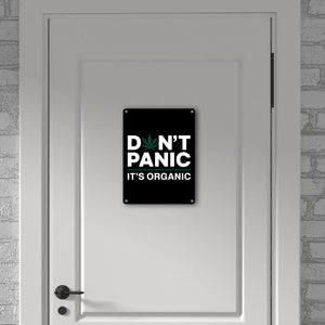 Cannabis Meme Spruch Metallschild in 15x20 cm DON'T PANIC