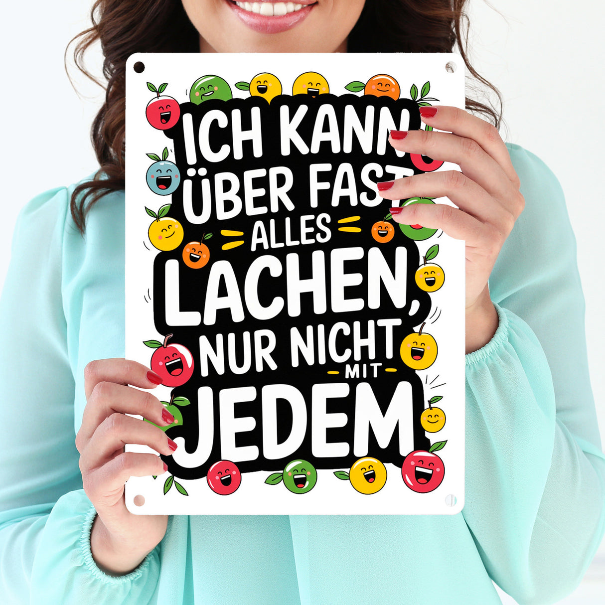 Kann nicht mit jedem lachen Metallschild in 15x20 cm für das Büro