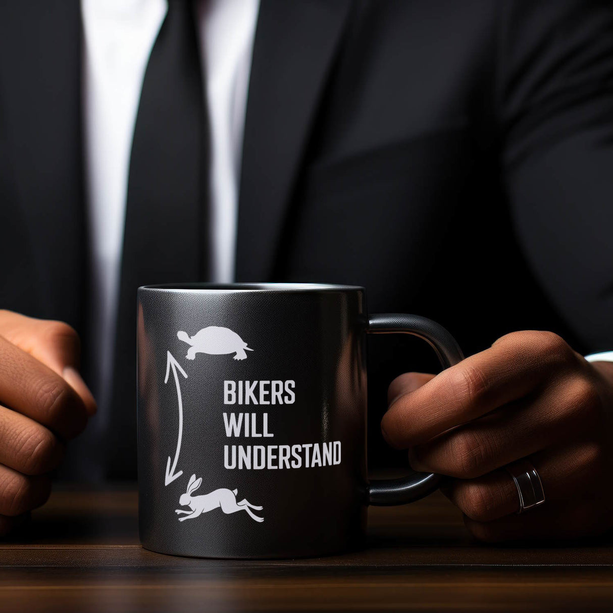 Bikers will understand Tasse mit Hase und Schildkröte für Motorradfahrer