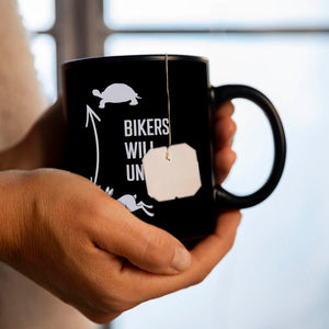Bikers will understand Tasse mit Hase und Schildkröte für Motorradfahrer