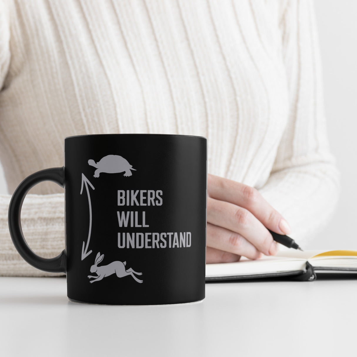 Bikers will understand Tasse mit Hase und Schildkröte für Motorradfahrer