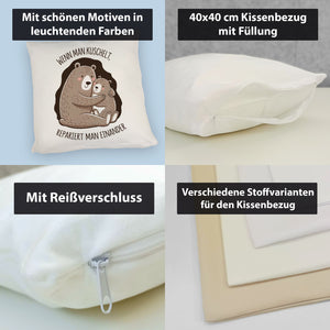 Kuscheln repariert Kissen mit niedlichen Bären