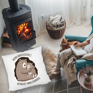 Kuscheln repariert Kissen mit niedlichen Bären