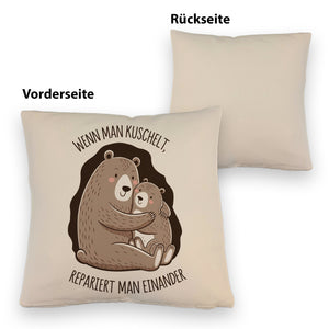 Kuscheln repariert Kissen mit niedlichen Bären