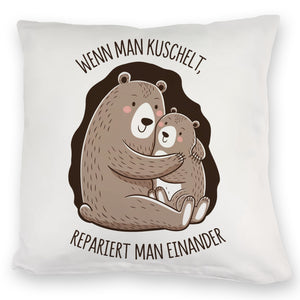 Kuscheln repariert Kissen mit niedlichen Bären