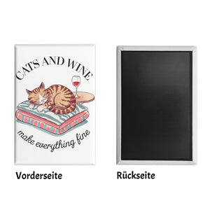 Katzen & Wein Souvenir Souvenir Magnet für Katzen- und Weinliebhaber