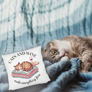 Katzen & Wein Kissen für Katzen- und Weinliebhaber
