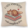 Katzen & Wein Kissen für Katzen- und Weinliebhaber