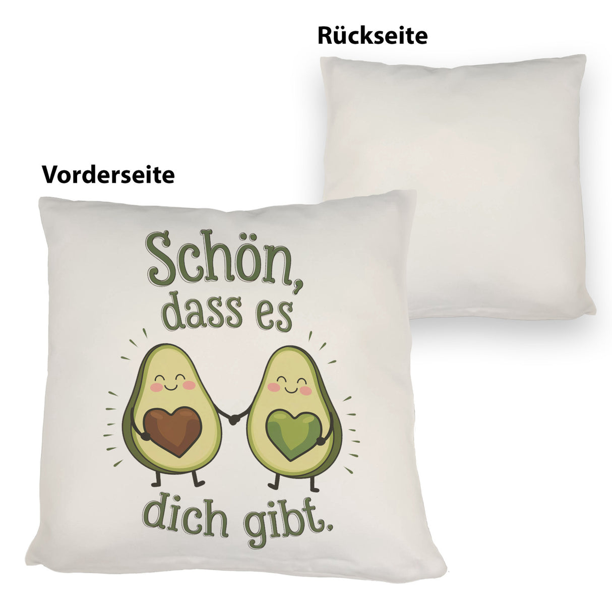 Avocado Herzkerne Kissen Schön dass es Dich gibt