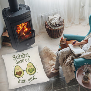 Avocado Herzkerne Kissen Schön dass es Dich gibt