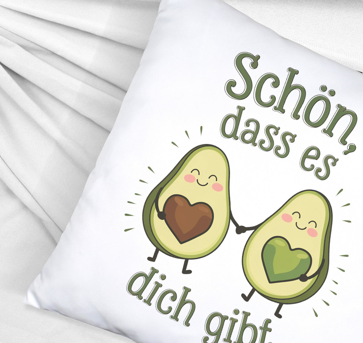 Avocado Herzkerne Kissen Schön dass es Dich gibt