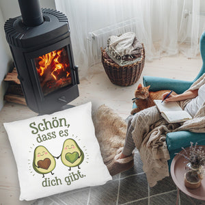 Avocado Herzkerne Kissen Schön dass es Dich gibt