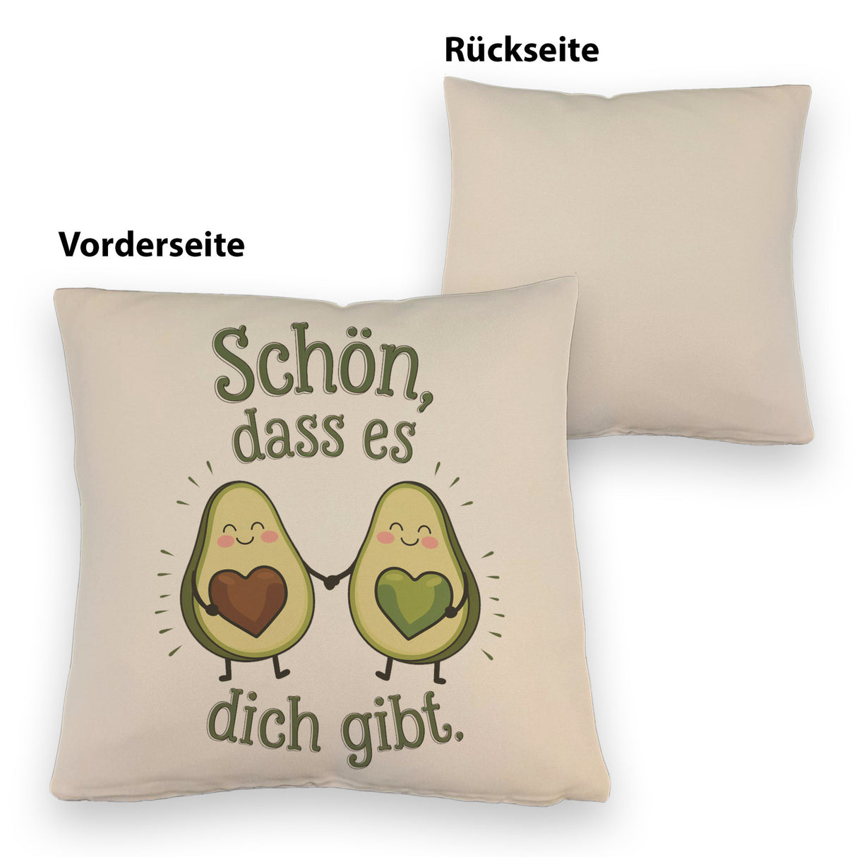 Avocado Herzkerne Kissen Schön dass es Dich gibt