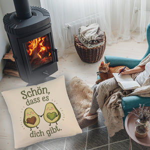 Avocado Herzkerne Kissen Schön dass es Dich gibt