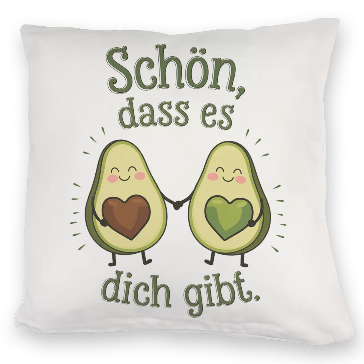 Avocado Herzkerne Kissen Schön dass es Dich gibt