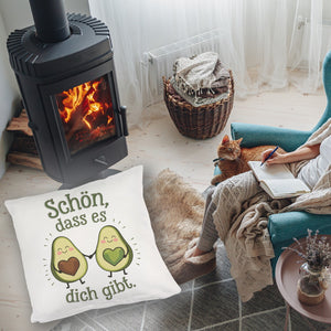 Avocado Herzkerne Kissen Schön dass es Dich gibt