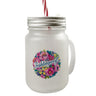 Frühlingsreif Blumendesign Trinkglas mit Bambusdeckel