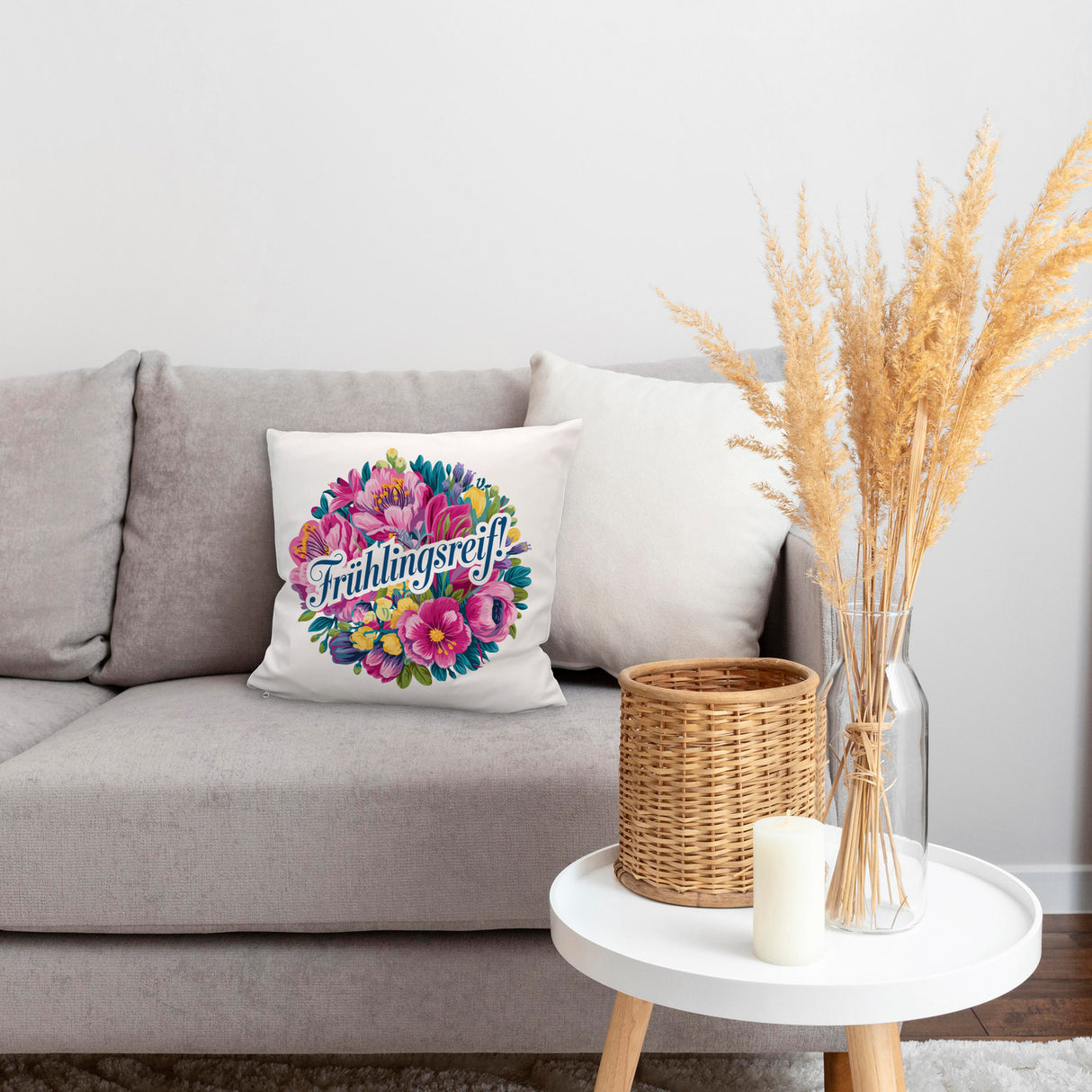 Frühlingsreif Blumendesign Kissen