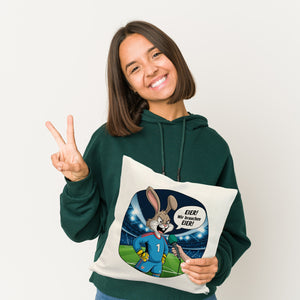 Kaninchen Torwart - EIER! Wir brauchen EIER! Kissen für Fußballfans