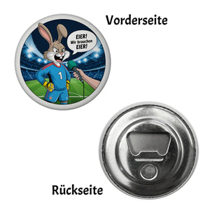 Kaninchen Torwart - EIER! Wir brauchen EIER! Magnet für Fußballfans