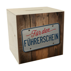 Für den Führerschein Spardose als Nummernschild