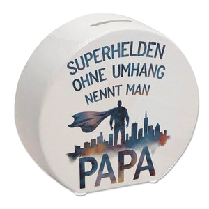Superhelden Papa Umhang Spardose