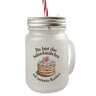 Du bist das Sahnehäubchen Trinkglas mit Bambusdeckel Kuchen mit Sahnehäubchen