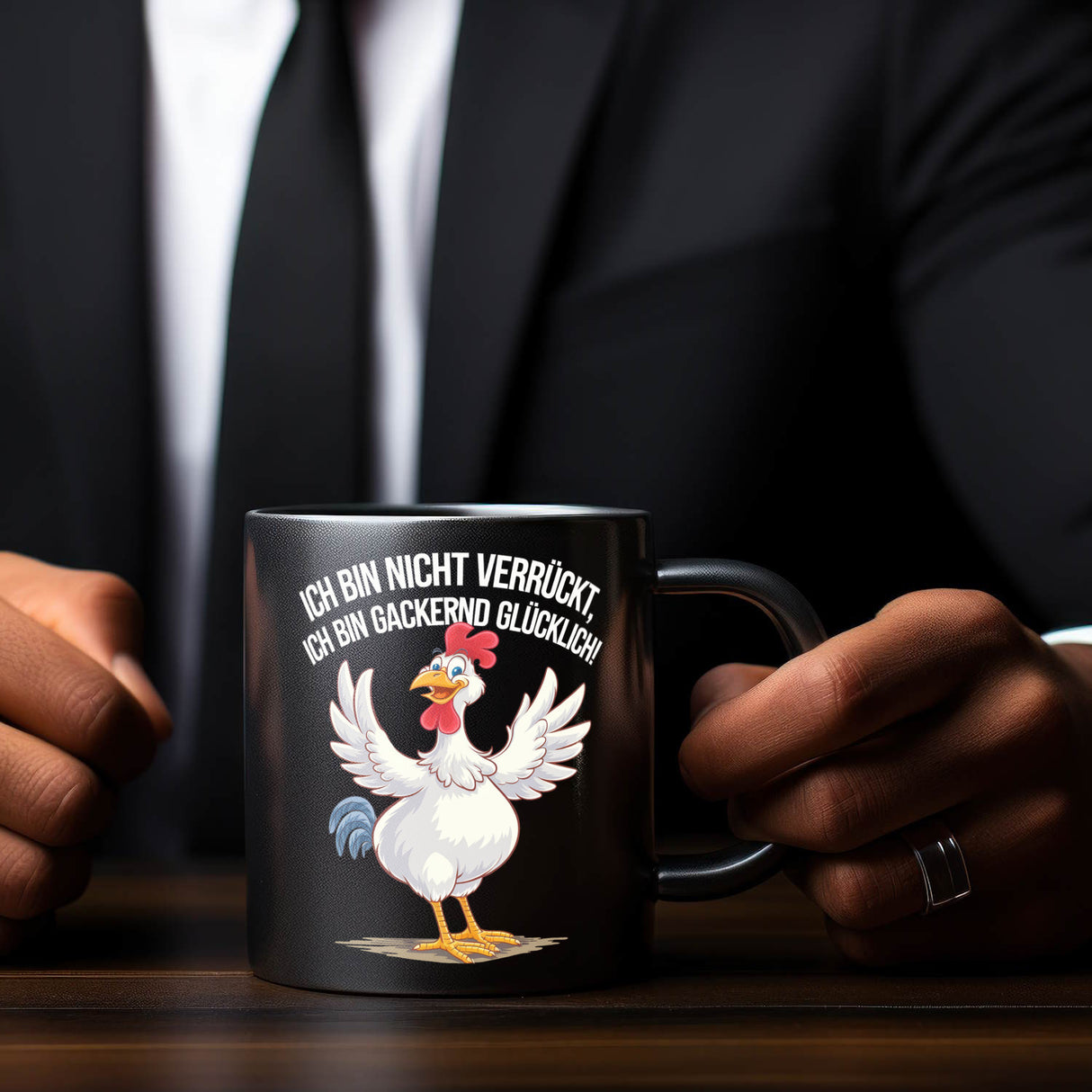 Hahn Ich Bin Gackernd Glücklich Tasse