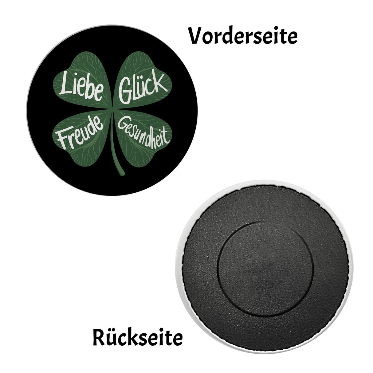 Kleeblatt Magnet mit guten Wünschen