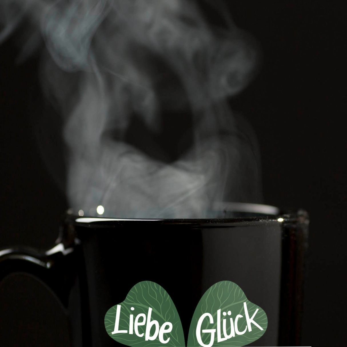 Kleeblatt Tasse mit guten Wünschen