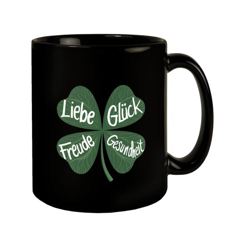 Kleeblatt Tasse mit guten Wünschen