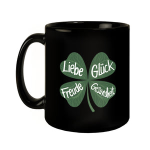Kleeblatt Tasse mit guten Wünschen