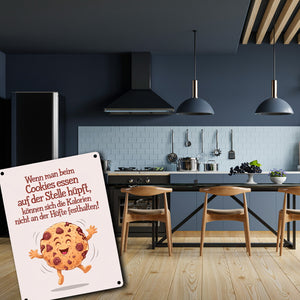 Cookie mit Spruch Metallschild in 15x20 cm für Keks-Liebhaber