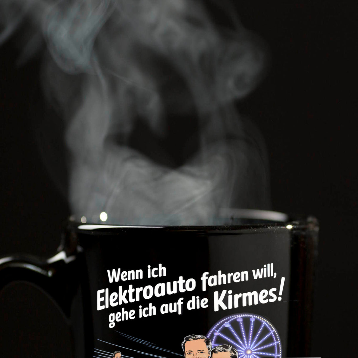Elektroauto auf Kirmes Tasse KFZ-Humor
