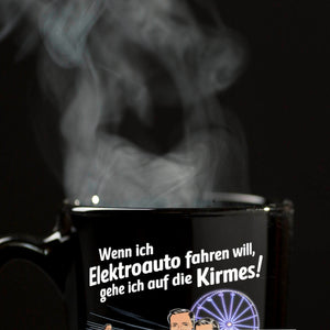 Elektroauto auf Kirmes Tasse KFZ-Humor
