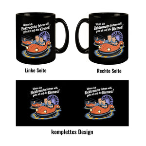 Elektroauto auf Kirmes Tasse KFZ-Humor