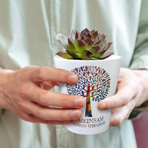 Gemeinsam wachsen Blumentopf