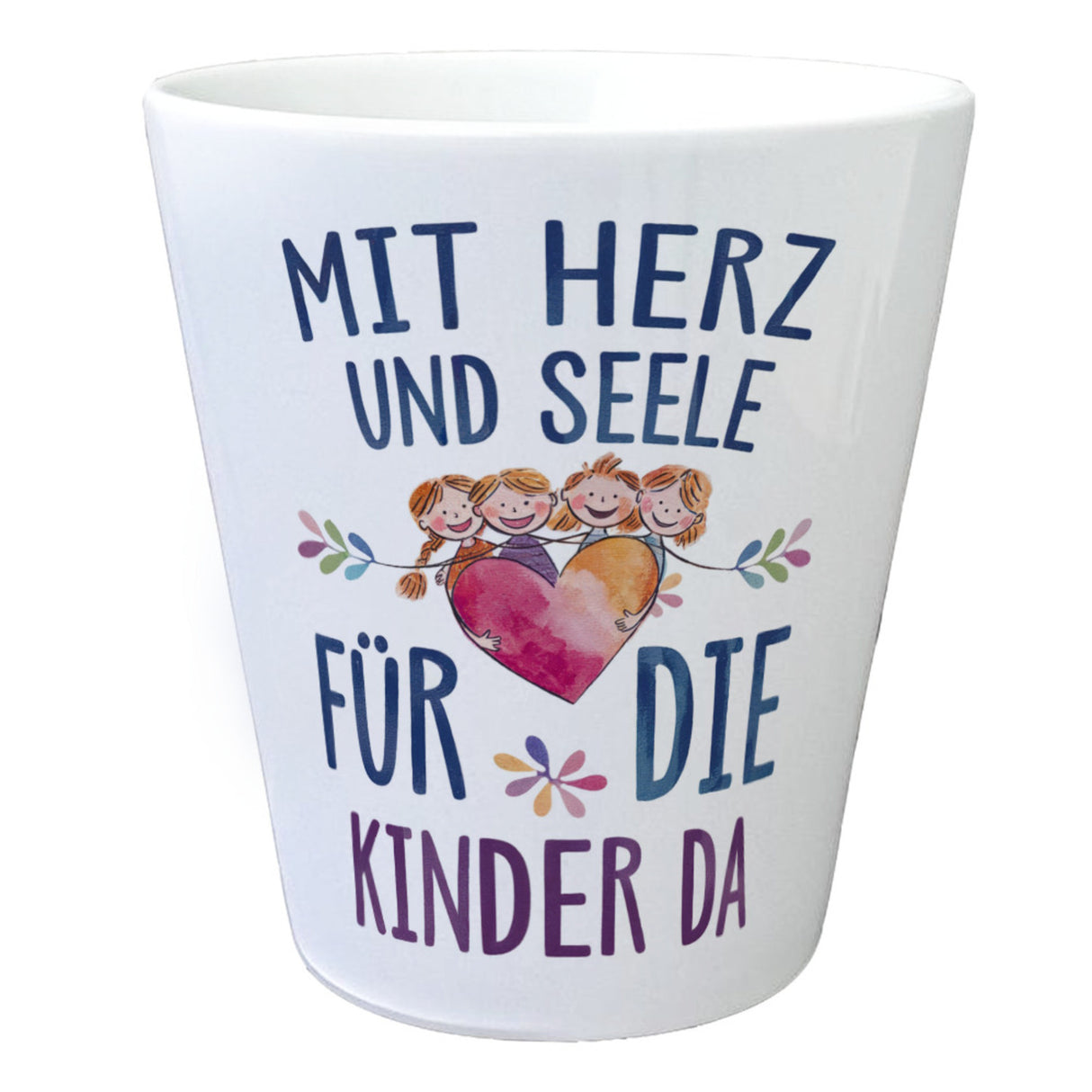 Mit Herz für Kinder da Blumentopf Herz Umarmt Kinder