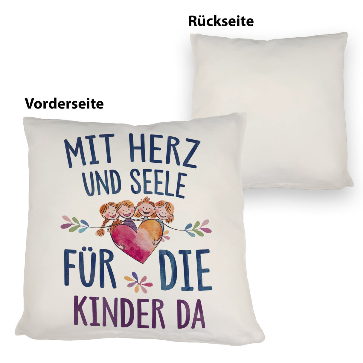 Mit Herz für Kinder da Kissen Herz Umarmt Kinder