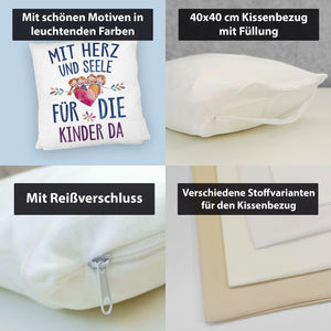 Mit Herz für Kinder da Kissen Herz Umarmt Kinder