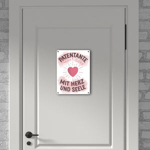 Patentante mit Herz Metallschild in 15x20 cm Herz und Seele
