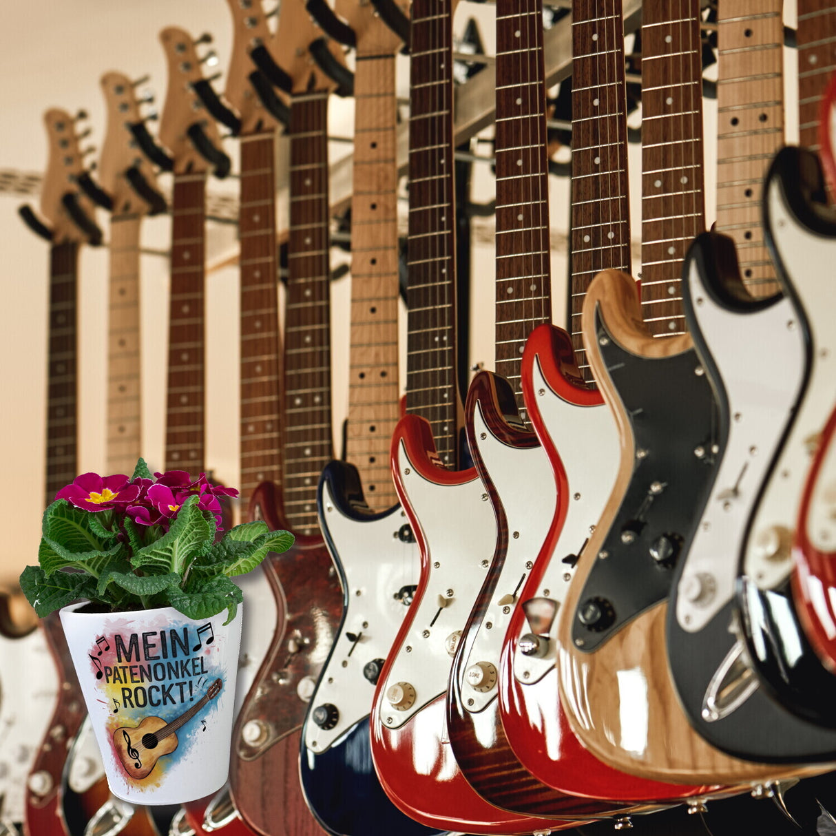 Mein Patenonkel rockt Blumentopf Gitarre