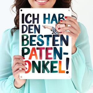 Bester Patenonkel Metallschild in 15x20 cm Dekoration
