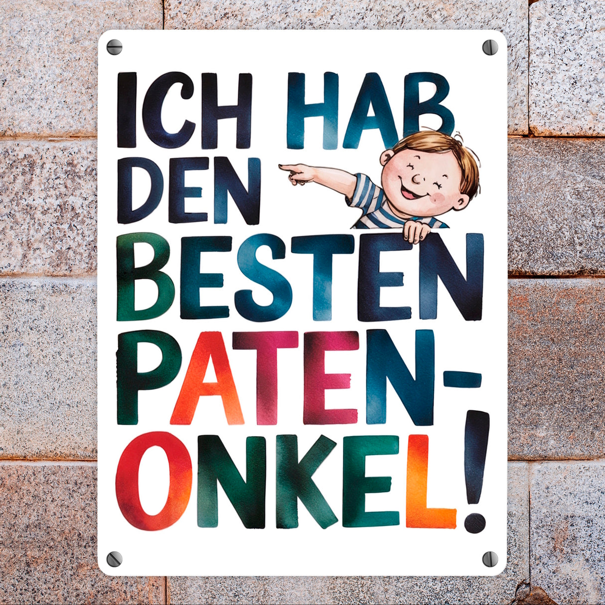 Bester Patenonkel Metallschild in 15x20 cm Dekoration