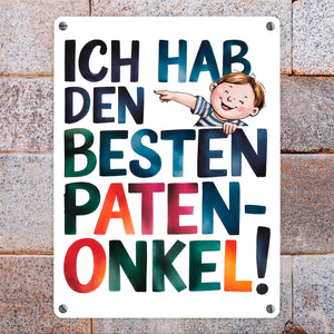 Bester Patenonkel Metallschild in 15x20 cm Dekoration