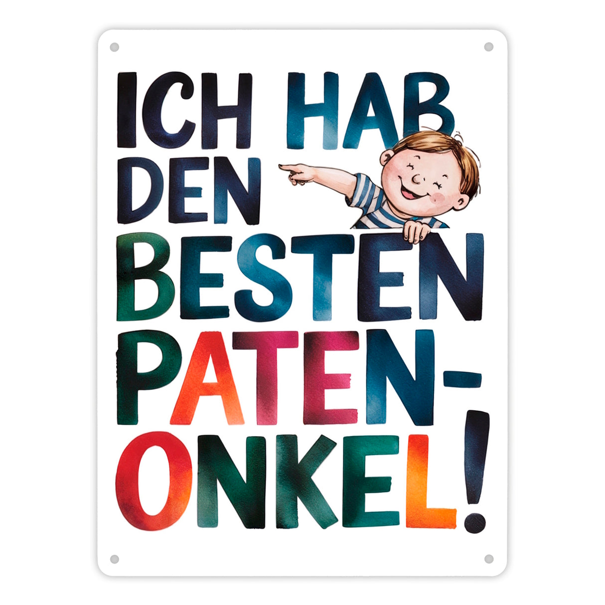 Bester Patenonkel Metallschild in 15x20 cm Dekoration
