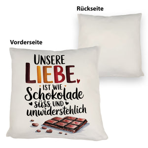 Liebe ist wie Schokolade Kissen Schokoladentafel